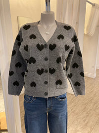 Pink Martini Tops Heart Cardigan available at Lemonberry Boutique Aurora