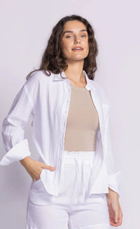 Pink Martini Tops Nikki Top by Pink Martini - The Perfect Relaxed Button-Down available at Lemonberry Boutique Aurora