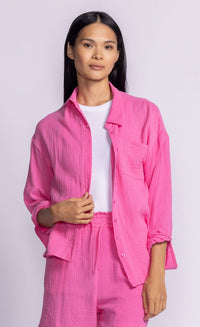 Pink Martini Tops Nikki Top by Pink Martini - The Perfect Relaxed Button-Down available at Lemonberry Boutique Aurora