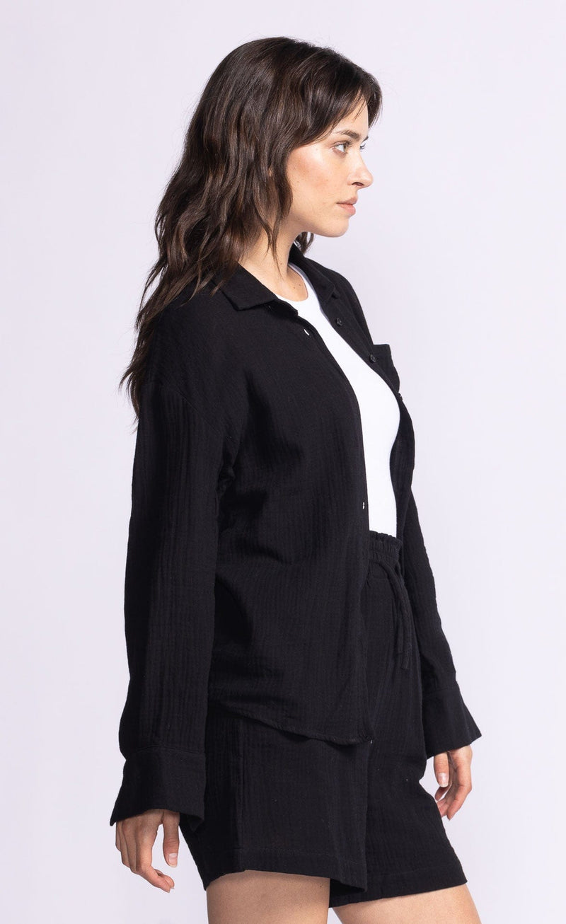 Pink Martini Tops Nikki Top by Pink Martini - The Perfect Relaxed Button-Down available at Lemonberry Boutique Aurora