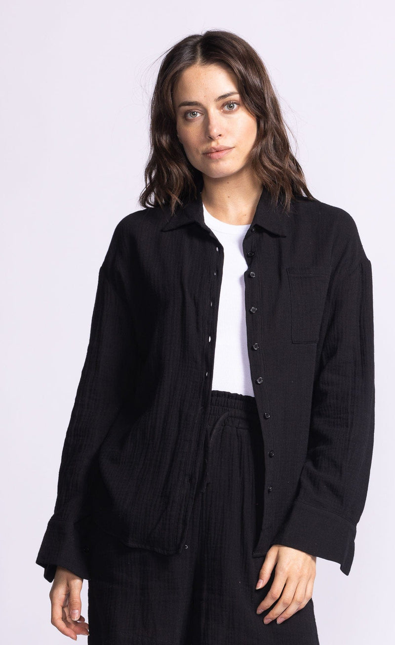 Pink Martini Tops Nikki Top by Pink Martini - The Perfect Relaxed Button-Down available at Lemonberry Boutique Aurora