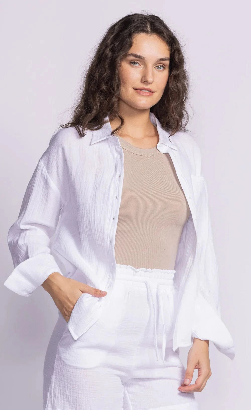 Pink Martini Tops Nikki Top by Pink Martini - The Perfect Relaxed Button-Down available at Lemonberry Boutique Aurora