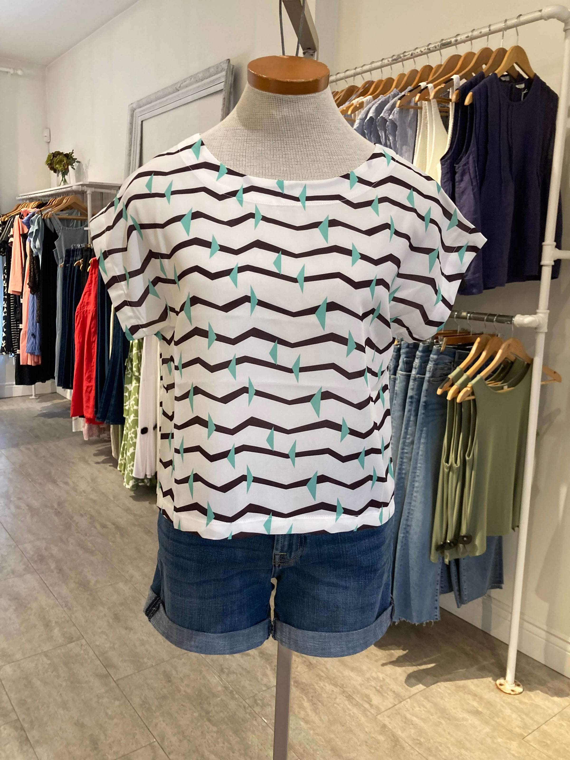Pink Martini Tops Save the Bell Top by Pink Martini available at Lemonberry Boutique Aurora