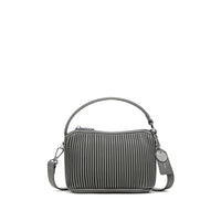 Pixie Mood Ella pleated crossbody in slate grey, front view—styled for city wear, available from Lemonberry, just south of Barrie.