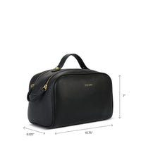 Size and dimensions for Pixie Mood Teagan Toiletry Case in black with measurements—Canadian boutique Lemonberry.