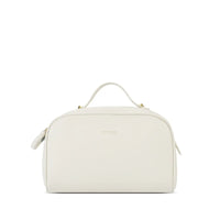 Pixie Mood Teagan Toiletry Case in white vegan leather with top handle