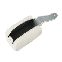 Inside view of Teagan Toiletry Case revealing wide double-zip opening and recycled lining—available at Lemonberry in Aurora, ships Canada-wide.