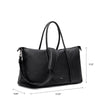 black pixie mood amara weekender bag with size measurements shown, lemonberry aurora travel display