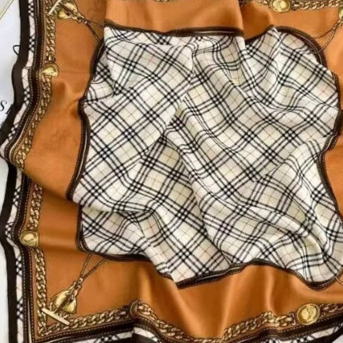 Plaid Chain Square Scarf 70x70