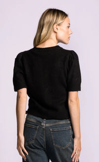 Pink Martini Roslyn 3D Rosette Short-Sleeve Sweater