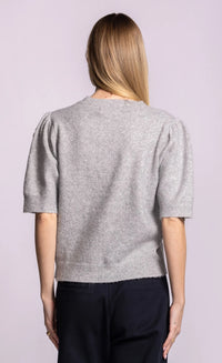 Pink Martini Roslyn 3D Rosette Short-Sleeve Sweater