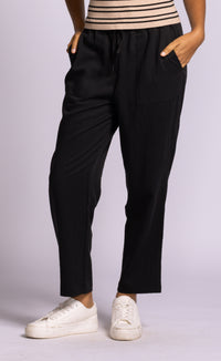 Pink Martini Ponca Pants Black Lyocell Blend Drawstring Trouser