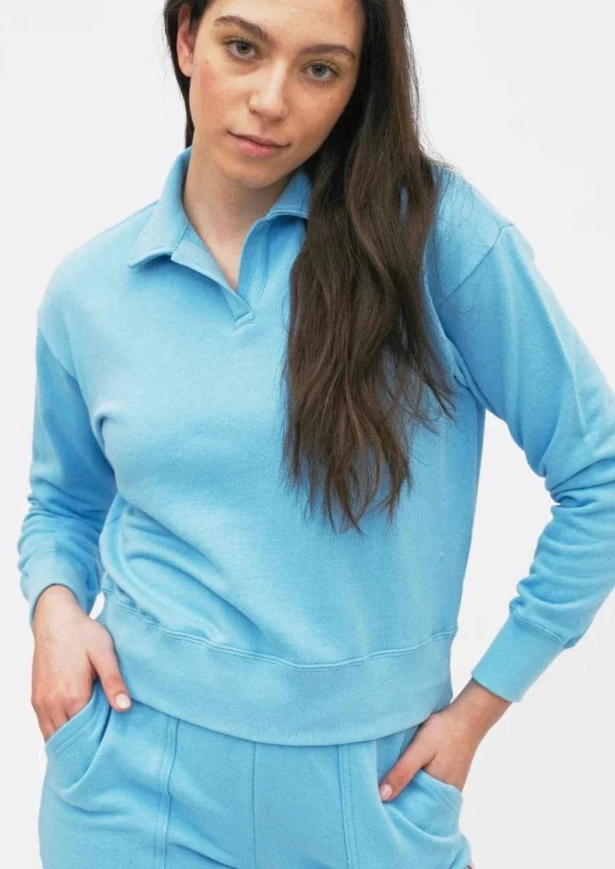 Preloved Tops Murphy Polo Sweatshirt 🍃 available at Lemonberry Boutique Aurora