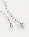 Close-up of Jenny Bird Puffy Heart Necklace silver link chain — Lemonberry Aurora detail