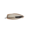 Inside view of brown Quinn Card Wallet with zipper pouch open