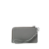 Back of grey Quinn Card Wallet with detachable wristlet strap