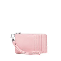 Pink Quinn Card Wallet front view with card slots