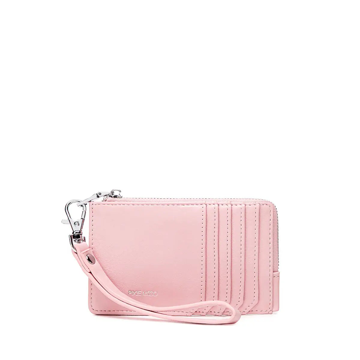 Pink Quinn Card Wallet front view with card slots
