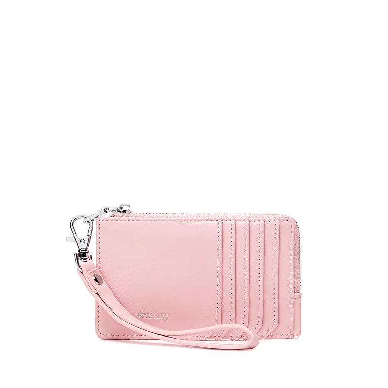 Pink Quinn Card Wallet front view with card slots