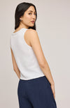 Back view of the Rebel Tank by Gentle Fawn showing the relaxed fit and sleeveless style.