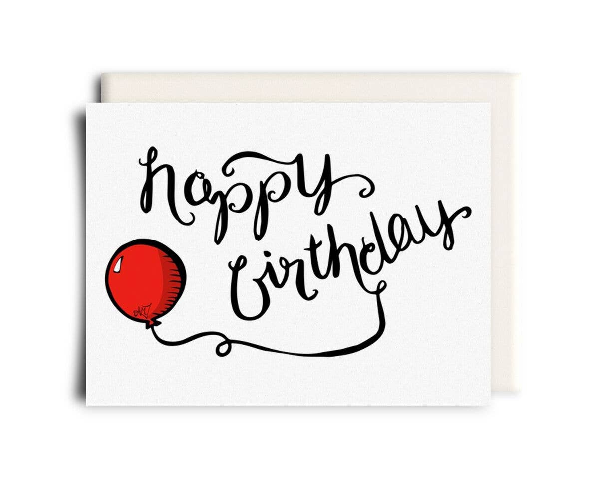 Red Balloon Birthday Card 🍃 - Lemonberry.ca