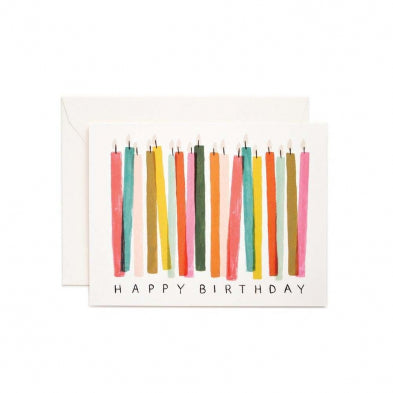 Birthday Candle Card by Rifle Paper Co. with colourful candles design, shop online from Toronto at Lemonberry