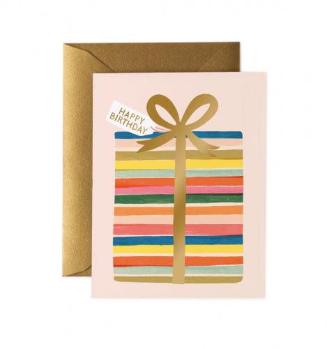 Rifle Paper Co Accessories Feliz Birthday Present Card by Rifle Paper Co. available at Lemonberry Boutique Aurora