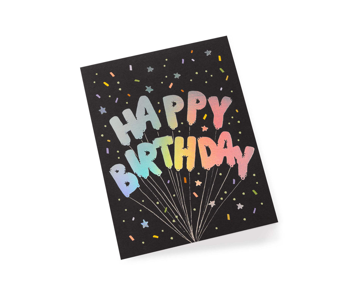 Rifle Paper Co Accessories Mylar Birthday Balloons Card by Rifle Paper Co available at Lemonberry Boutique Aurora