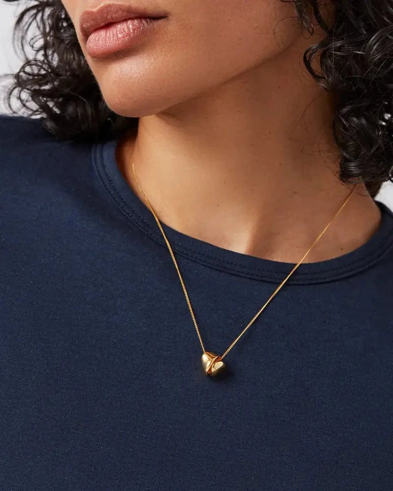 Close-up of Rio Pendant Necklace worn with a navy top — styled for Lemonberry customers near Newmarket