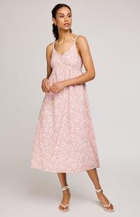 Gentle Fawn Rosalie dress shown from the front with soft floral print and relaxed fit.
