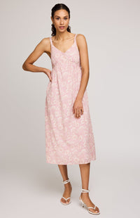 Front view of the Rosalie floral sundress by Gentle Fawn in midi length with empire waist.