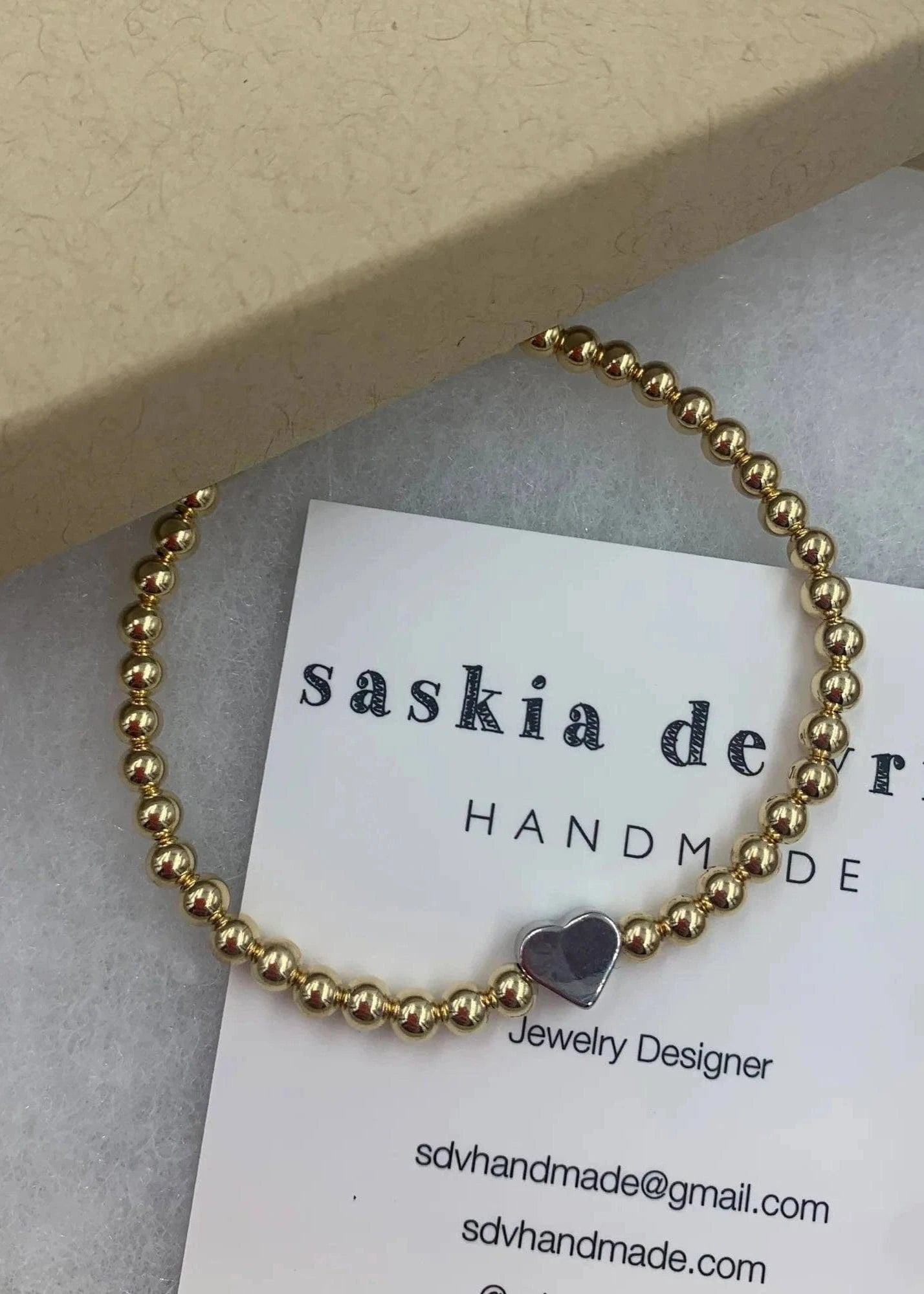 Saskia De Vries Jewelry Gold Love Heart available at Lemonberry Boutique Aurora