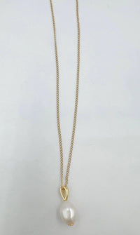 Saskia De Vries Jewelry Pearl Drop Necklace available at Lemonberry Boutique Aurora
