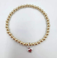 Saskia de Vries Puffy Heart Beaded Bracelet.