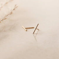 Gold Bar Stud Earrings by Shiny Soul Creations