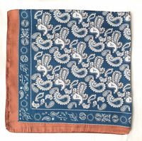 silky satin scarf blue paisley printed satin detail Lemonberry Aurora