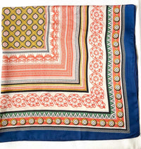 silky satin scarf multicolour printed satin detail Lemonberry Aurora