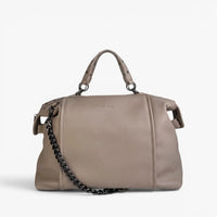 Skyla LONDON Taupe satchel bag front view Lemonberry Aurora
