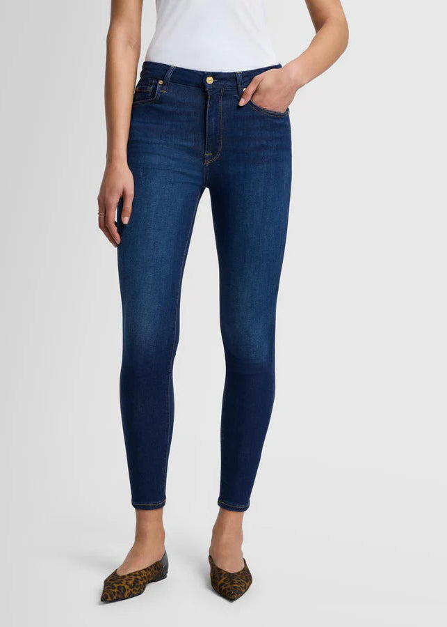 close-up front waistband slim illusion ankle skinny jeans dark wash — 7 For All Mankind, Lemonberry Aurora
