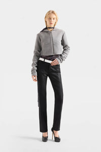 The Slim coated black jeans on model