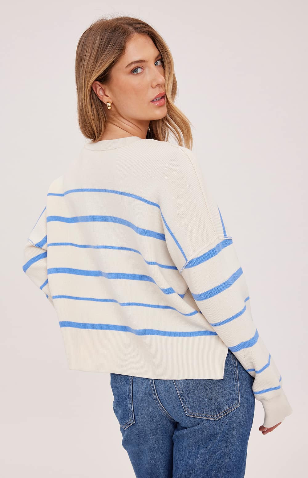 women’s striped knit sweater by Gentle Fawn — Lemonberry Aurora back view