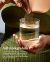 Demonstration of Brighter Days Eye Mask dissolving in water — biodegradable and eco-friendly