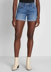 Front of the cute mid roll shorts in med blue by 7FAM.