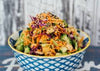 Close-up of a colorful, vibrant salad from Mandy’s Gourmet Cookbook, showcasing fresh ingredients and creative presentation.