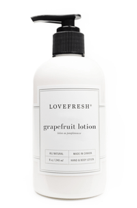 Bright grapefruit scented lotion – shop local at Lemonberry in Aurora, Ontario