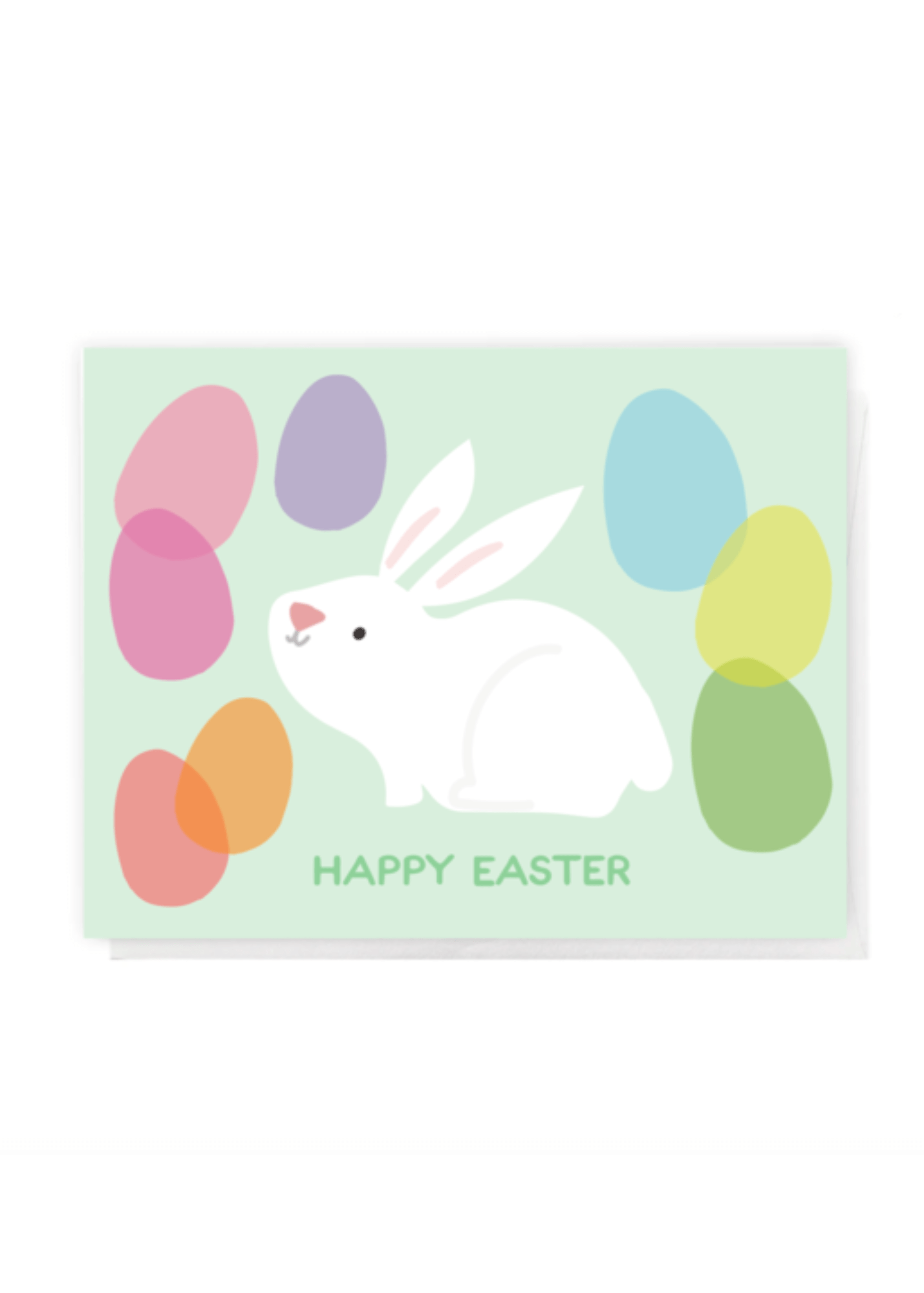 Happy Easter, Greeting Card with a bunny and colourful eggs, at Lemonberry in Aurora
