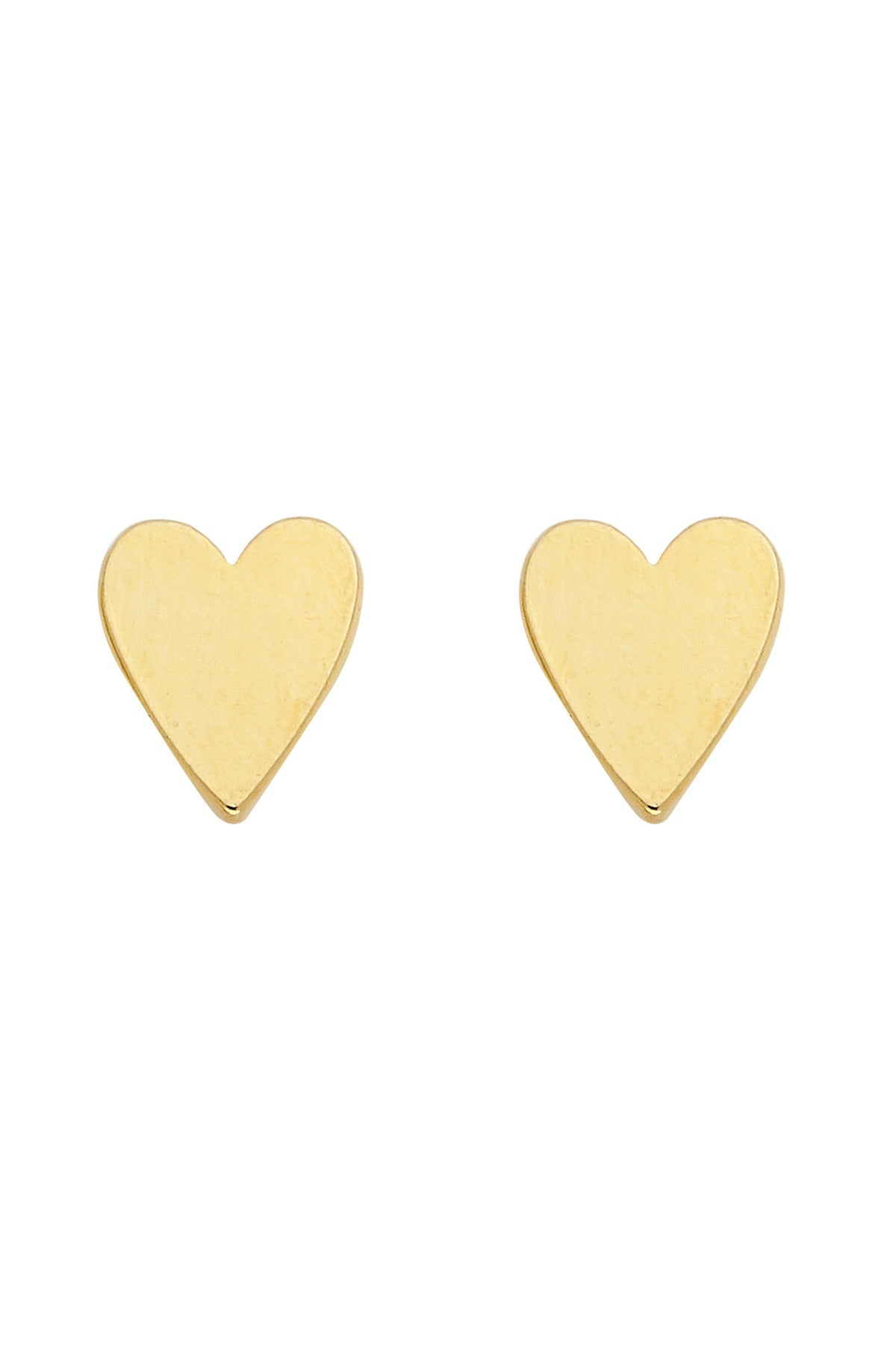 Gold Heart Earrings on white background display- Lemonberry.ca