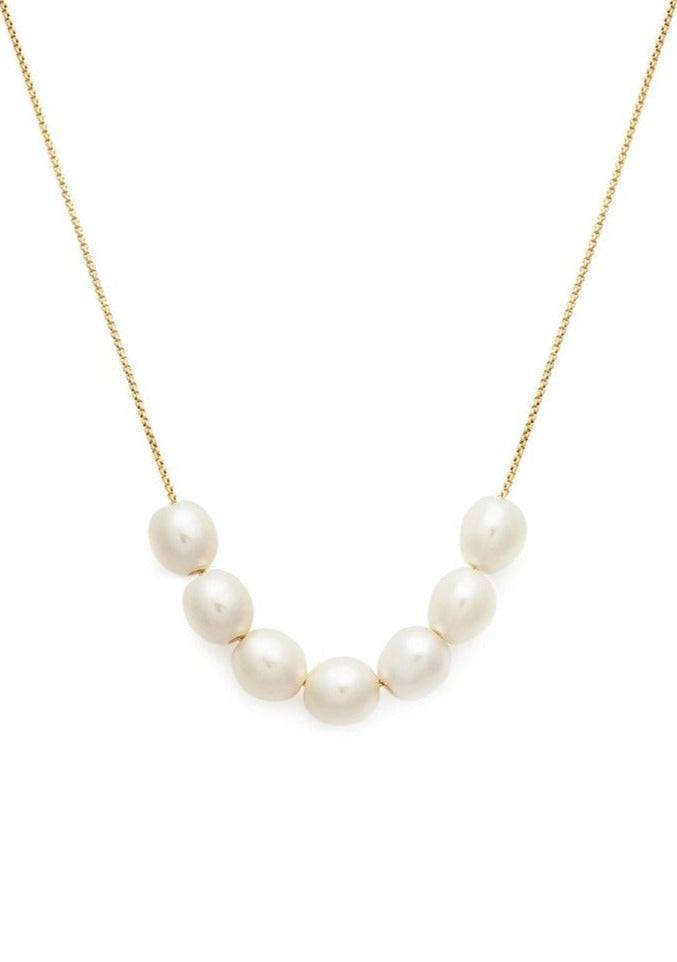 Leah Alexandra Jewelry Mini Mer Necklace - Pearl available at Lemonberry Boutique Aurora