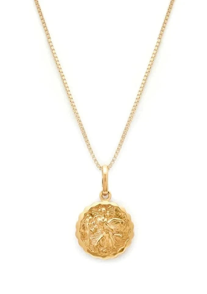 Leah Alexandra Jewelry St.Christopher Necklace available at Lemonberry Boutique Aurora