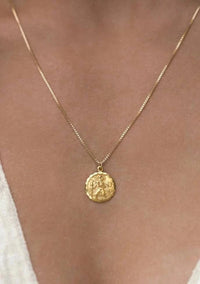 Leah Alexandra Jewelry St.Christopher Necklace available at Lemonberry Boutique Aurora